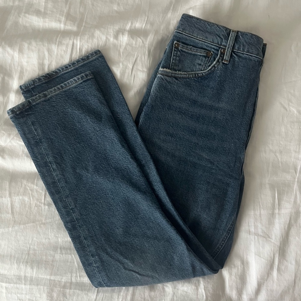 Agolde Riley High Right Straight Leg Crop Jeans